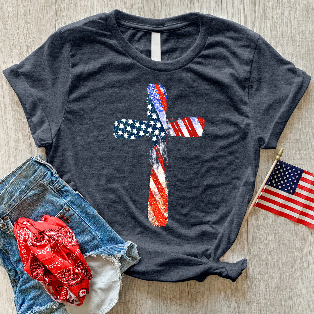 American Cross Heathered Tee