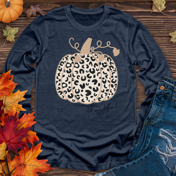 Thankful Leopard Pumpkin Long Sleeve Tee