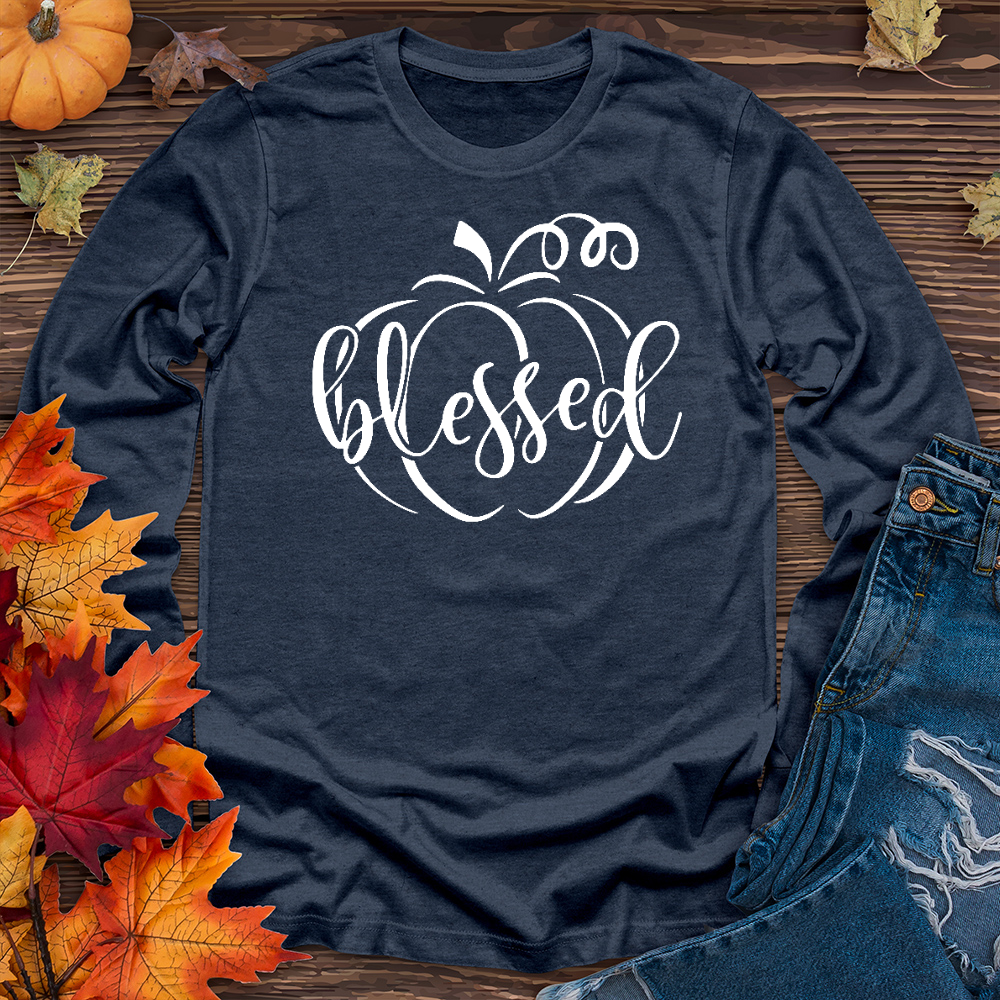 Fancy Blessed Pumpkin Long Sleeve Tee