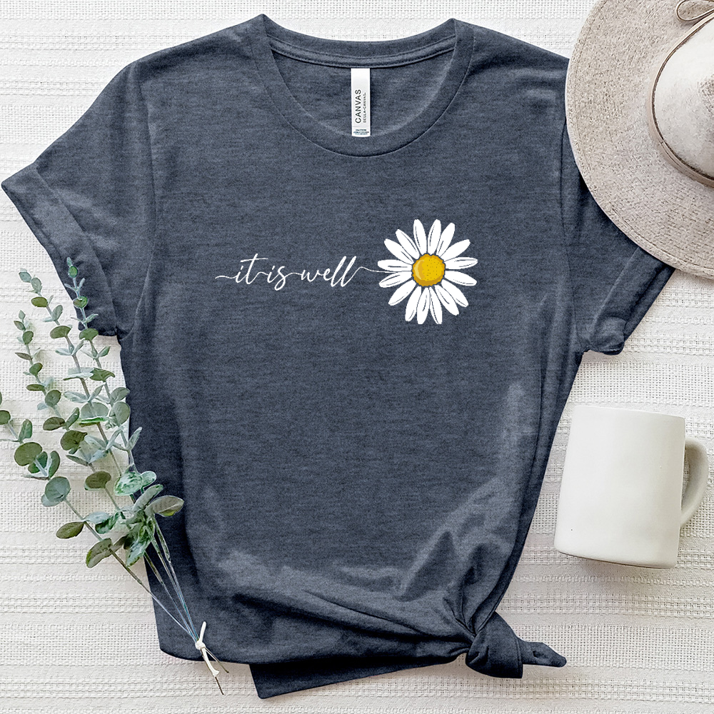 It is well Daisy Heathered Tee