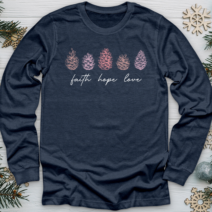 Assorted Pinecones Long Sleeve Tee