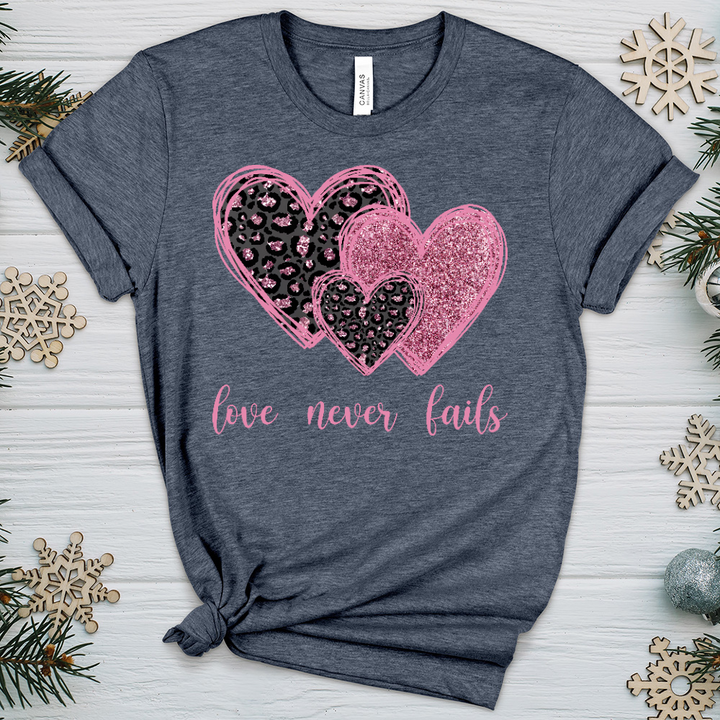 Love Never Fails V4 Heathered Tee