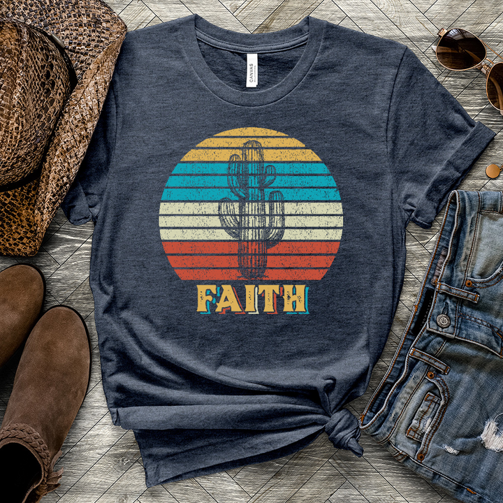 Retro Faith Cactus Heathered Tee