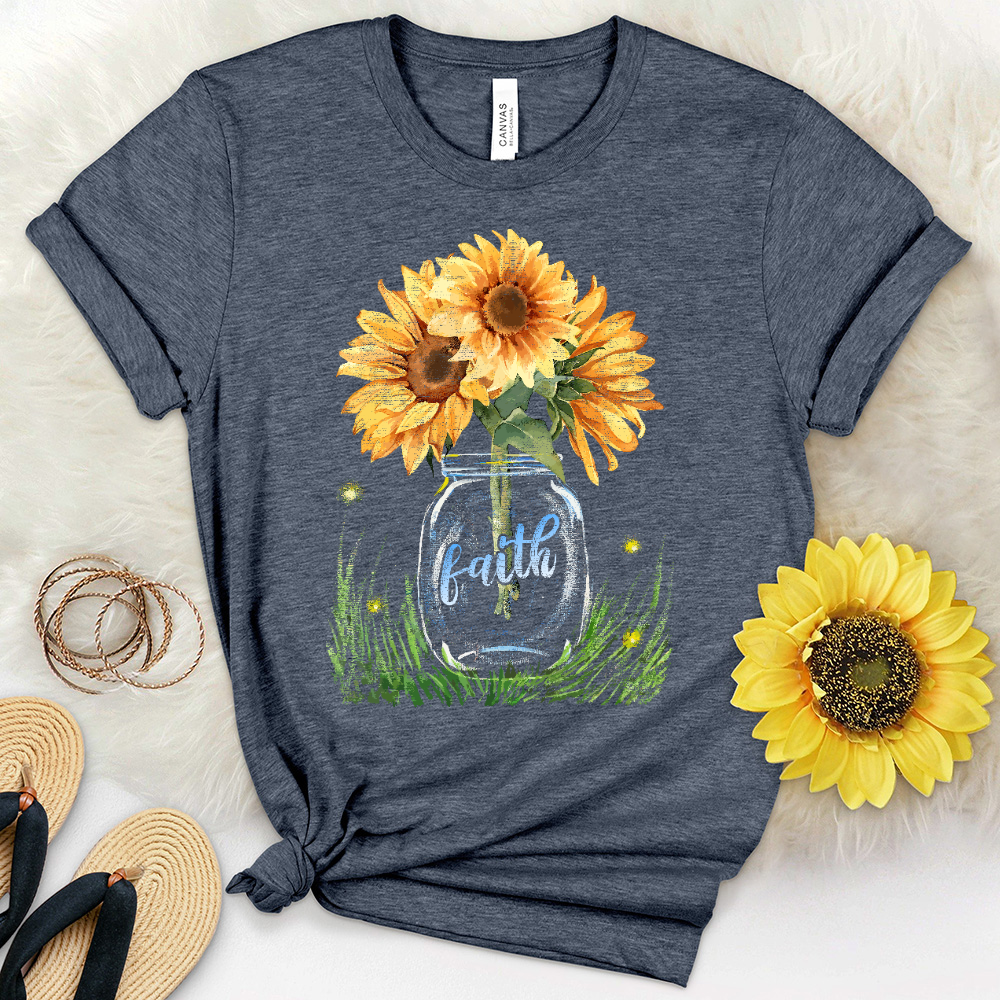 Sunflower Faith Jar Heathered Tee