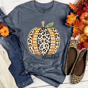 Thankful Leopard Spotted Pumpkin Heathered Tee