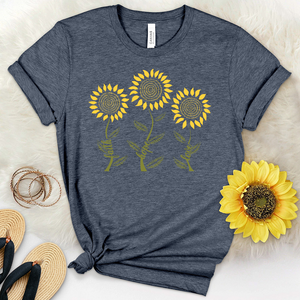 Faith Hope Love Flower Trio Heathered Tee