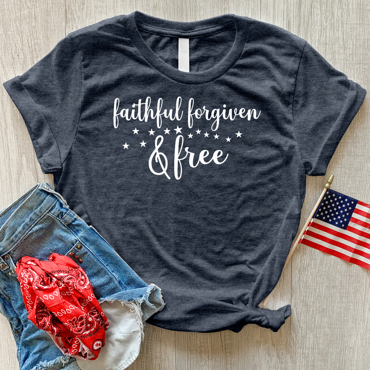 Forgiven & Free Stars Heathered Tee