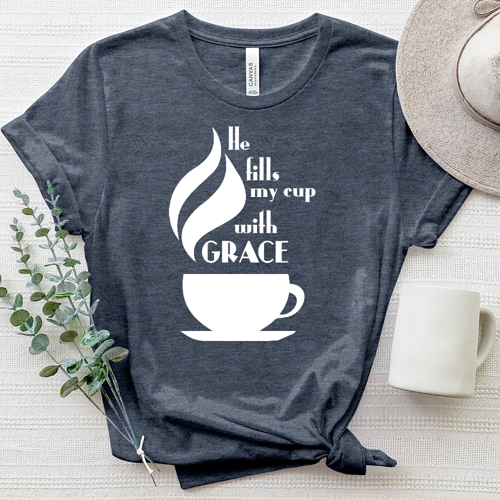 He Fills my Cup Heathered Tee