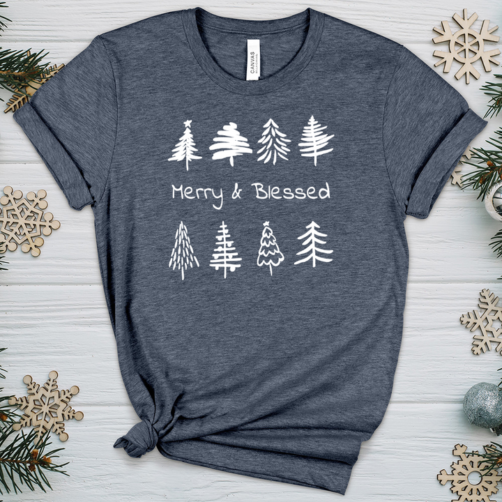 Merry & Blessed Tree Farm Heathered Tee