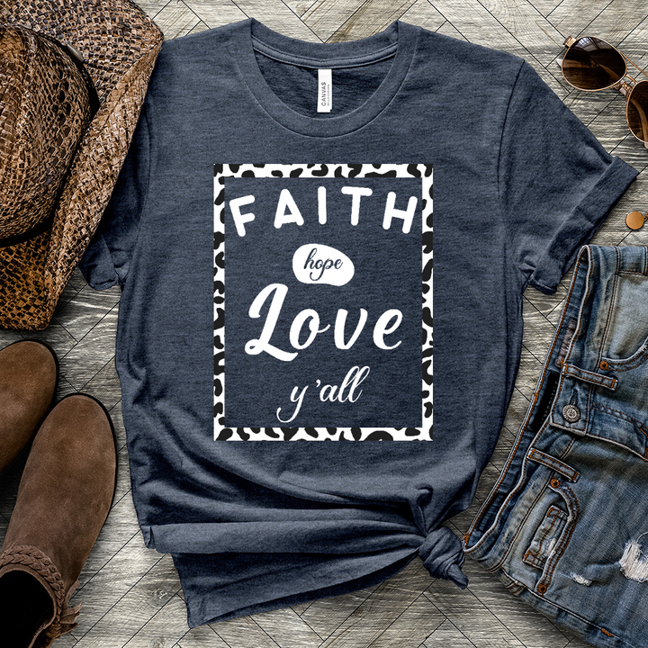 Faith Hope Love Y'all Heathered Tee