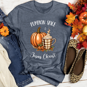 Pumpkin Spice & Jesus Heathered Tee