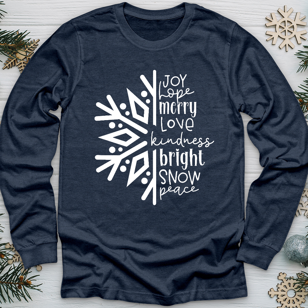 Joy Hope Snowflake Long Sleeve Tee