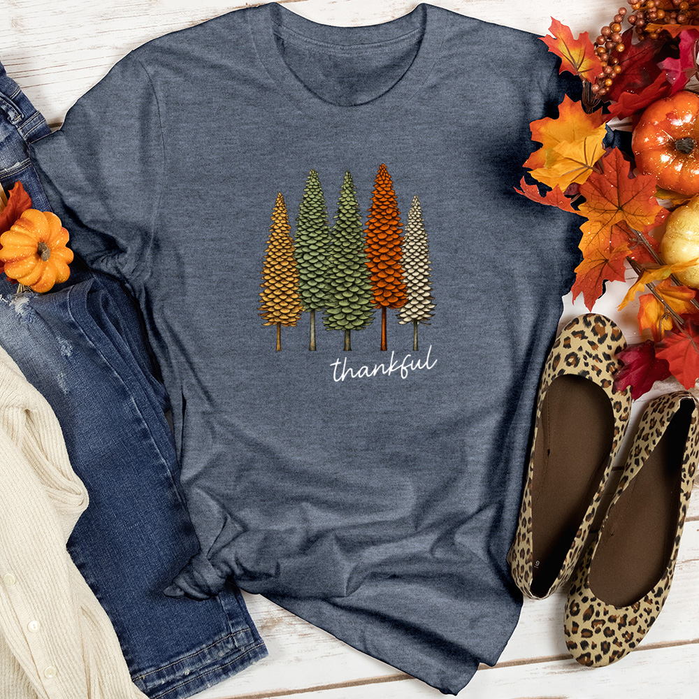 Retro Classic Trio Pine Trees Heathered Tee