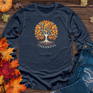 Vintage Kaleidoscope Fall Tree Long Sleeve Tee