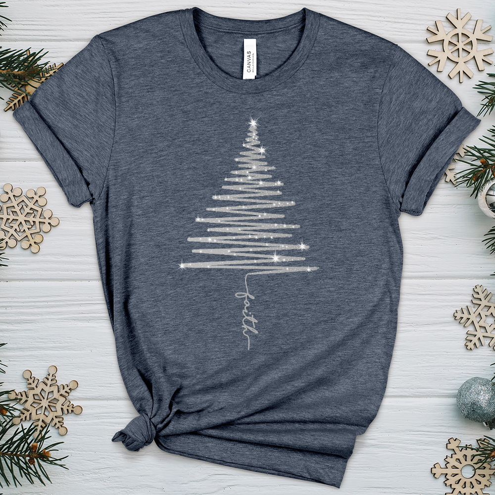 Sparkling Faith Tree Heathered Tee