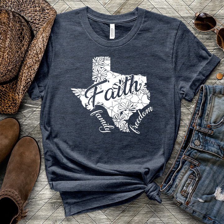 Faith Family Freedom Heathered Tee