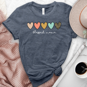 Blessed Mama Assorted Hearts Heathered Tee