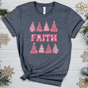 Pink Christmas Tree Heathered Tee