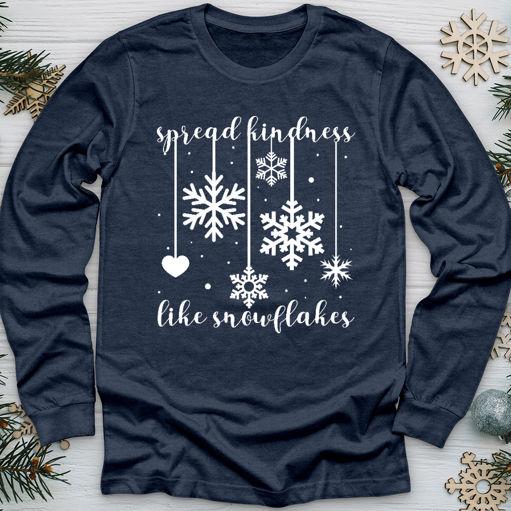 Spread Kindness Dangling Snowflakes Long Sleeve Tee