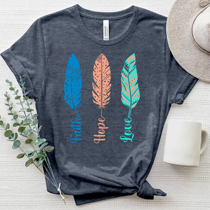 Faith Hope Love Feather Heathered Tee