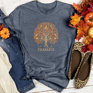 Retro Bonfire Sparkle Fall Themes Tree Heathered Tee