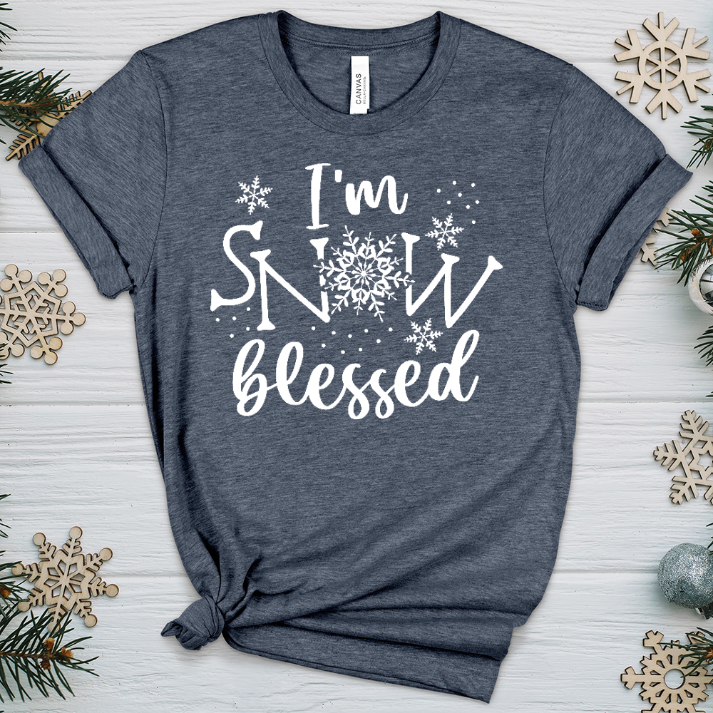 Snow Blessed Snowflake Heathered Tee