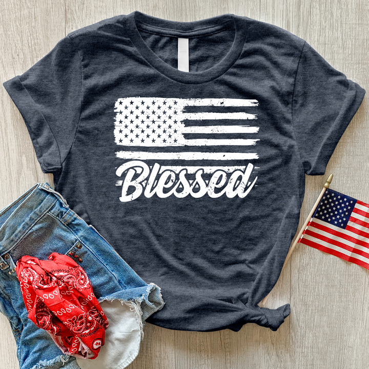 Blessed Flag Heathered Tee