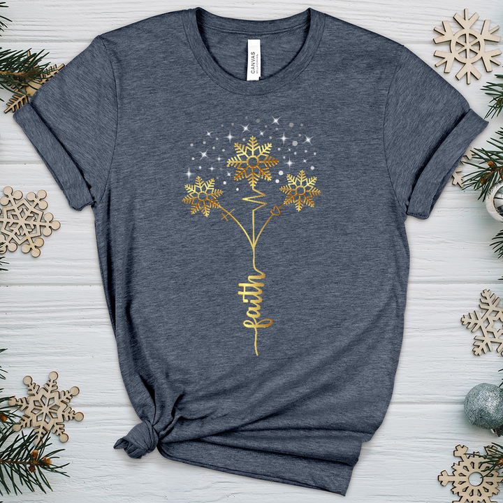 Faith Snowflake Blossom Heathered Tee