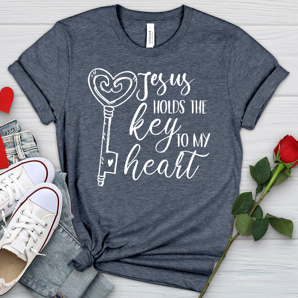 Jesus Holds The Key Heathered Tee