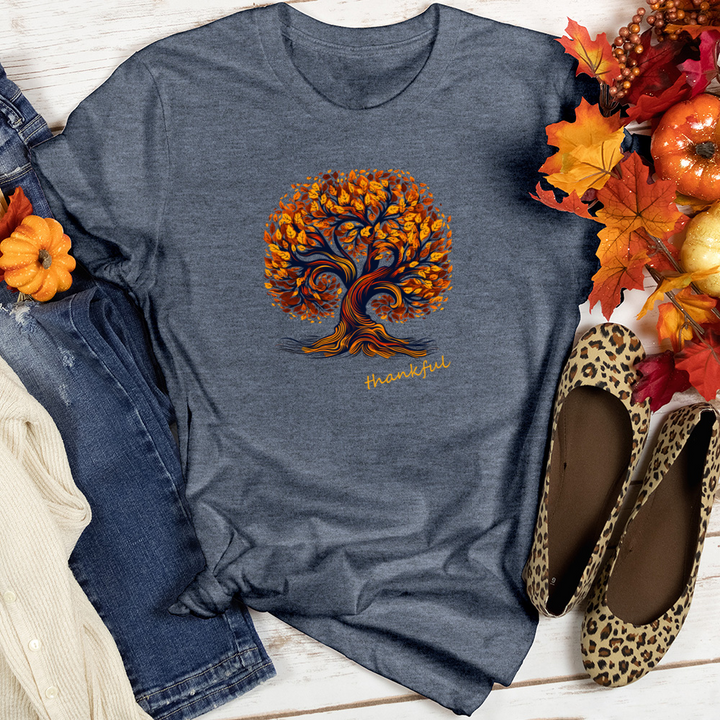 Thankful Batik Autumn Tree Heathered Tee