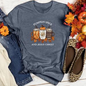 Vintage Pumpkin Spice Trio Coffee Cups Heathered Tee