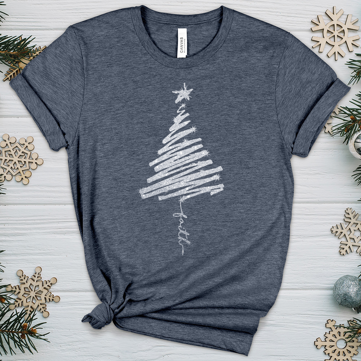 Scribbly Faith Tree Heathered Tee