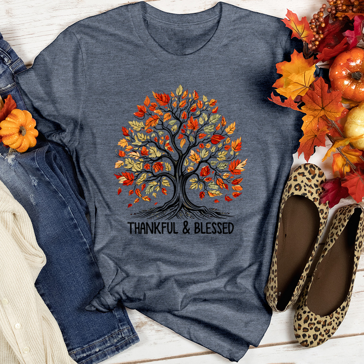 Thankful Blessed Trailblazing Blooms Heathered Tee