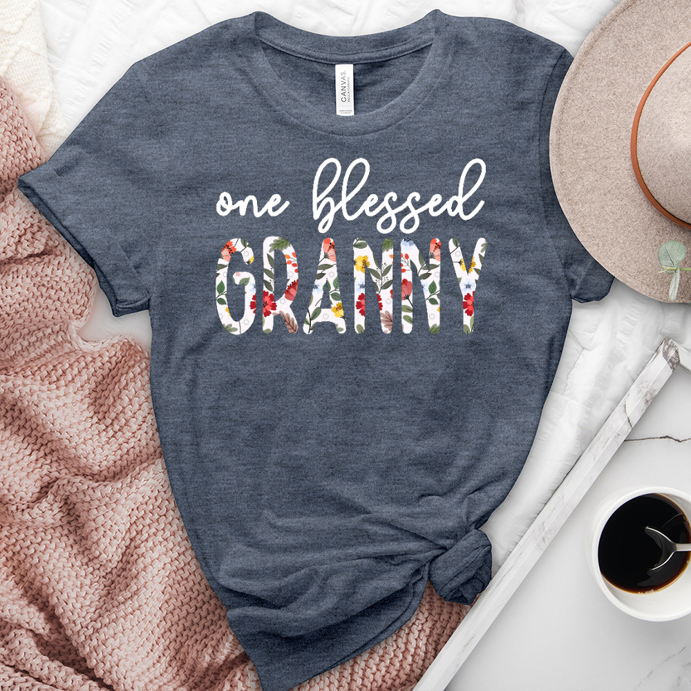 One Blessed Granny White Heathered Tee