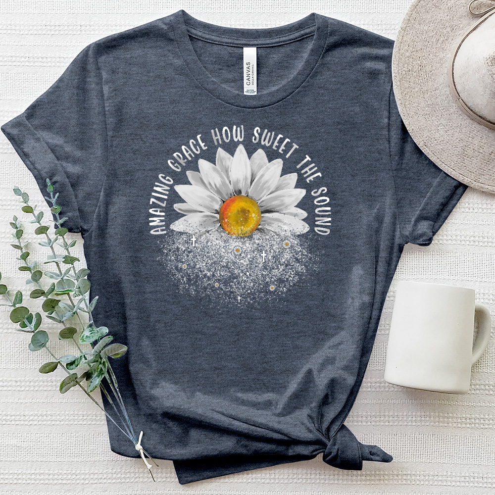 Amazing Grace Sunflower Heathered Tee