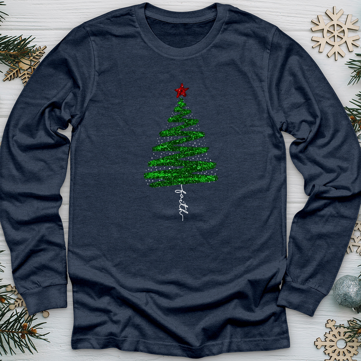 Green Sparkling Tree Long Sleeve Tee