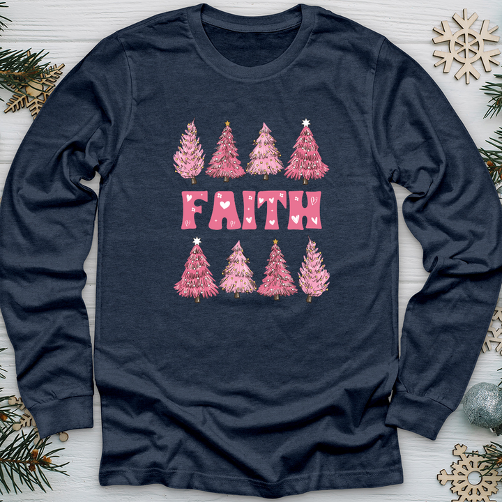 Pink Christmas Tree Long Sleeve Tee