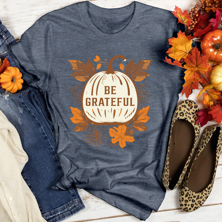 Vintage Pumpkin Leaf Delights Heathered Tee