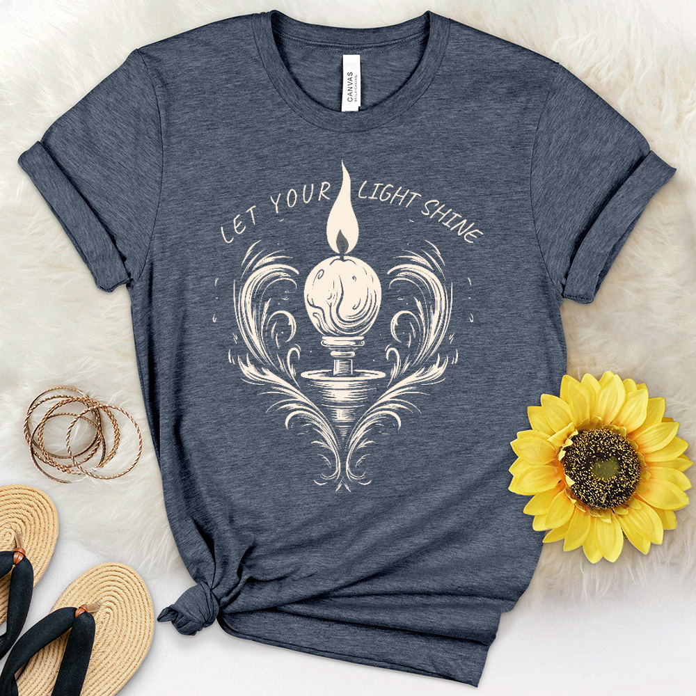 Let Your Light Shine Candle Flame Heathered Tee