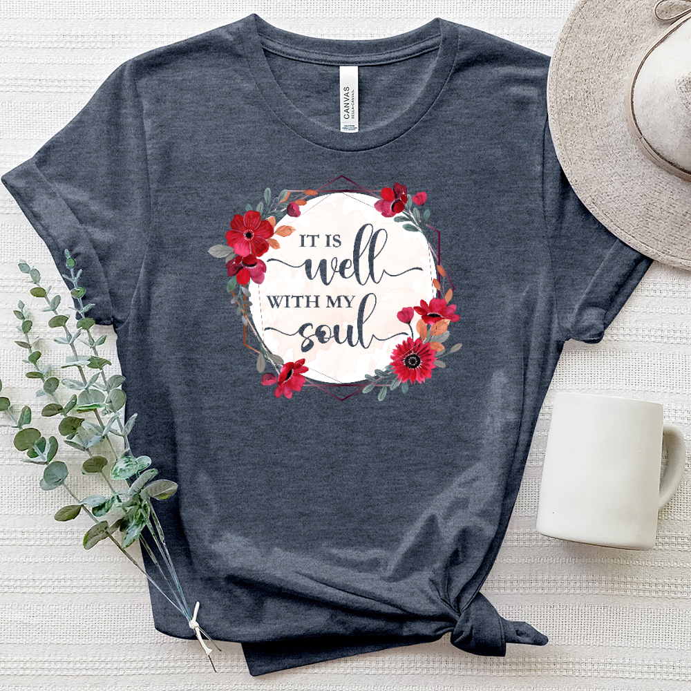 It Is Well Wreath Heathered Tee