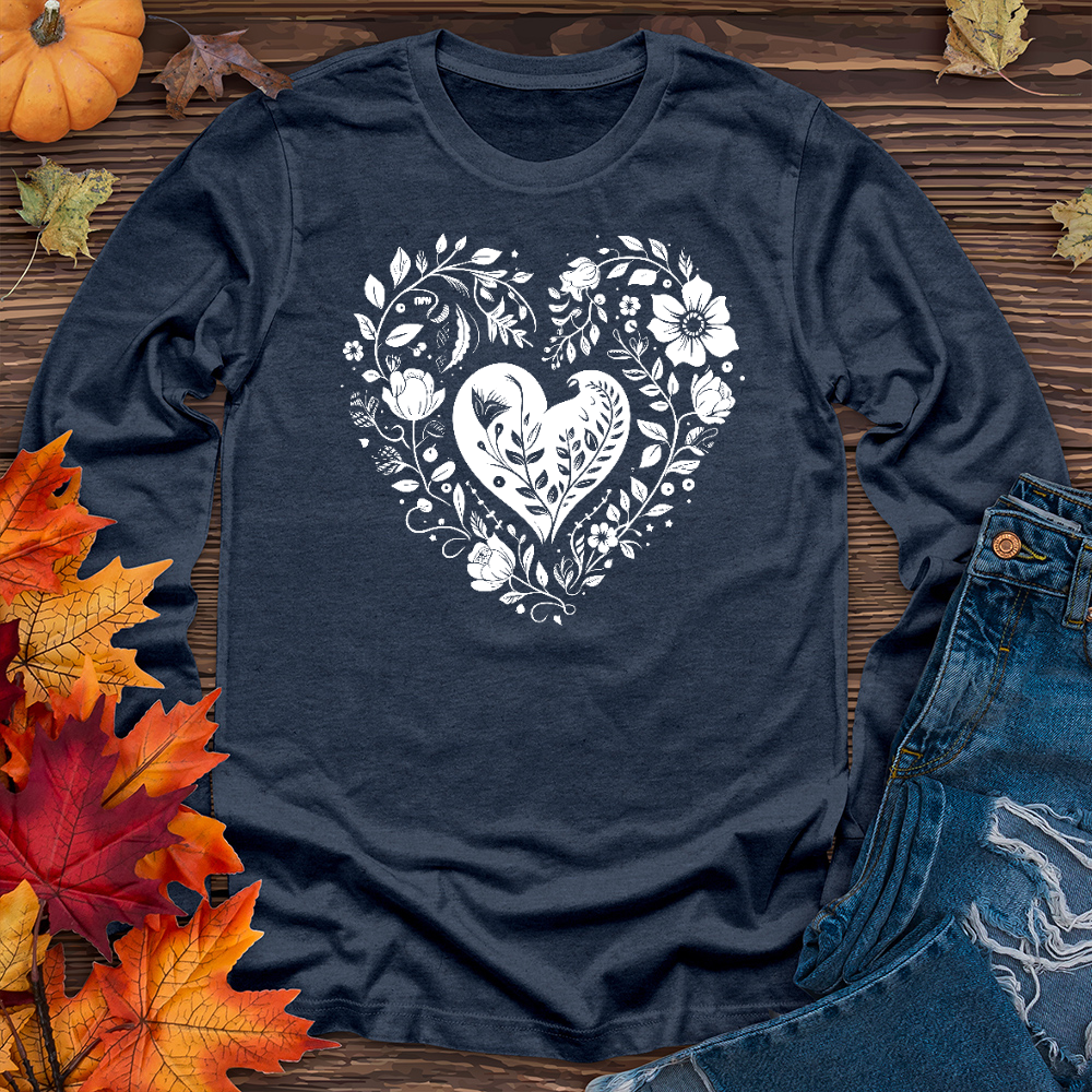 A simple floral heart 01 Long Sleeve Tee