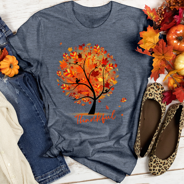 Thankful Autumn Tree Heathered Tee