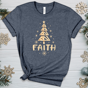 Faith Christmas Tree Heathered Tee