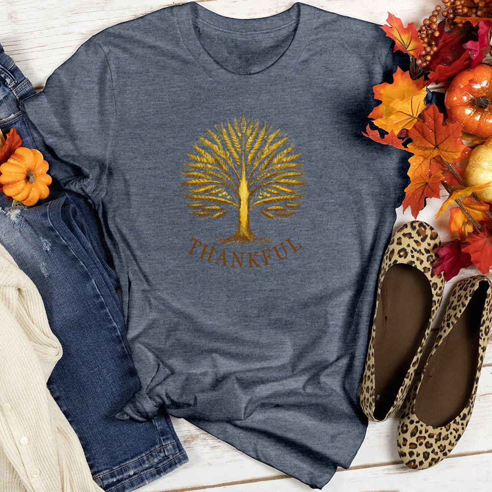 Vintage Harvest Festival Fall Themes Tree Heathered Tee