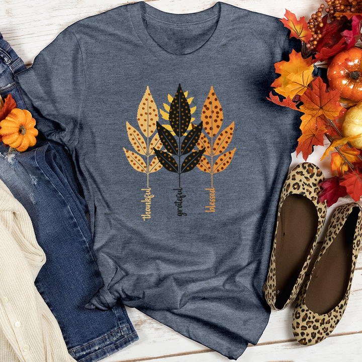 TGB Retro Autumn Leaf Trifecta Heathered Tee