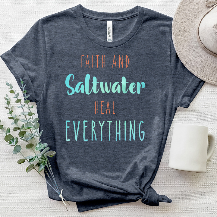 Faith and Saltwater Heal Tee Heathered Tee