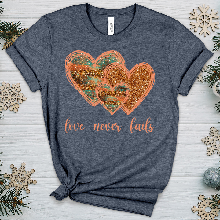 Love Never Fails V6 Heathered Tee