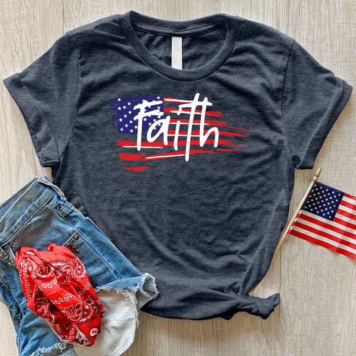 Faith Flag Heathered Tee