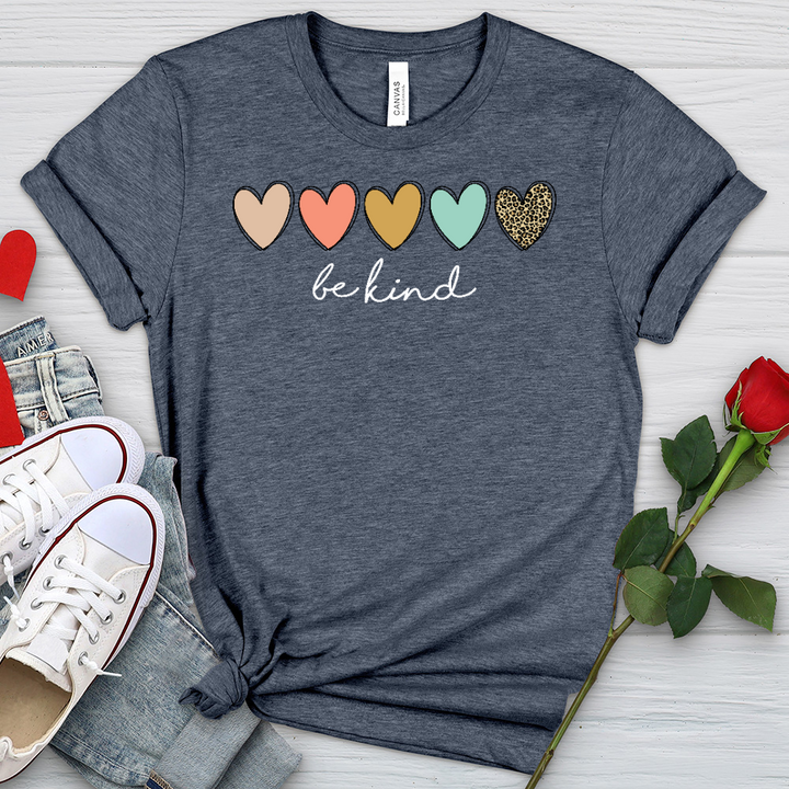 Be Kind Hearts Heathered Tee