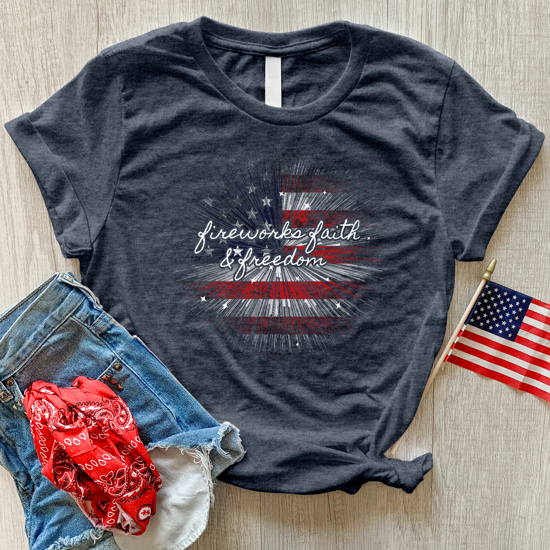 Fireworks Faith & Freedom Heathered Tee